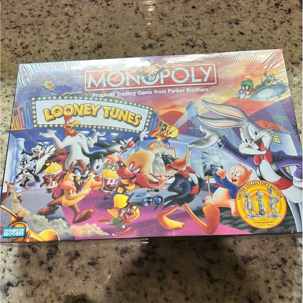 Vtg Monopoly Looney Tunes Board Game Limited Collector's Edition Pewter New